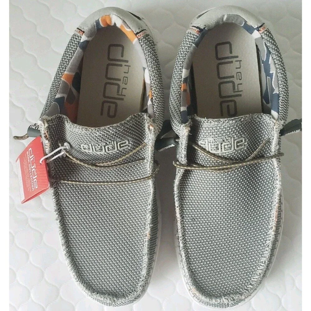 NWT Hey Dude Wally Sox Asphalt Mens Size 8 Slip-On Casual Shoes